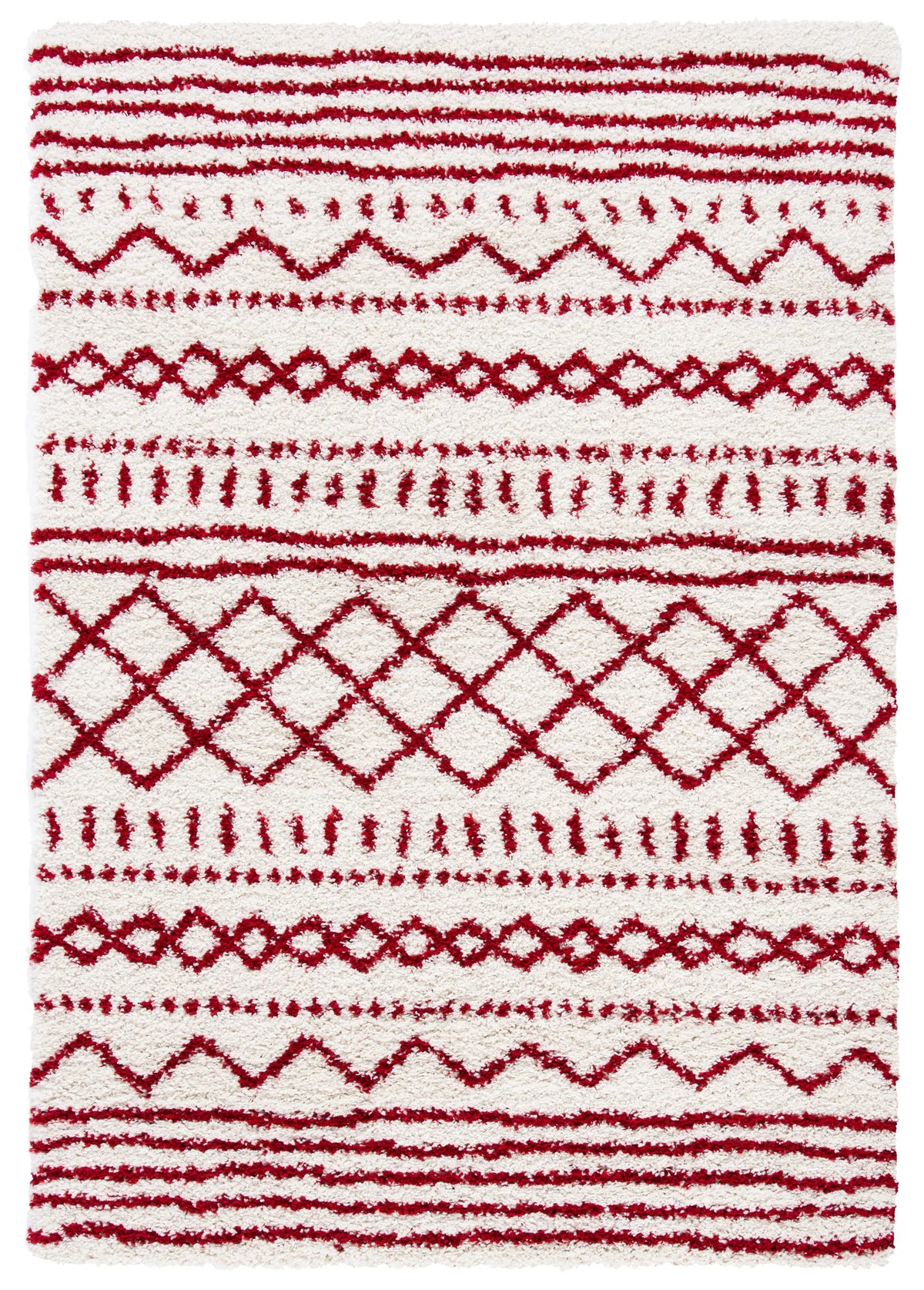 Safavieh Arizona Shag 4'-0" x 6'-0" Rug in Ivory / Red