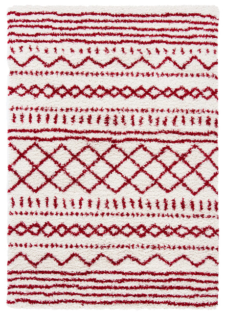 Safavieh Arizona Shag 4'-0" x 6'-0" Rug in Ivory / Red