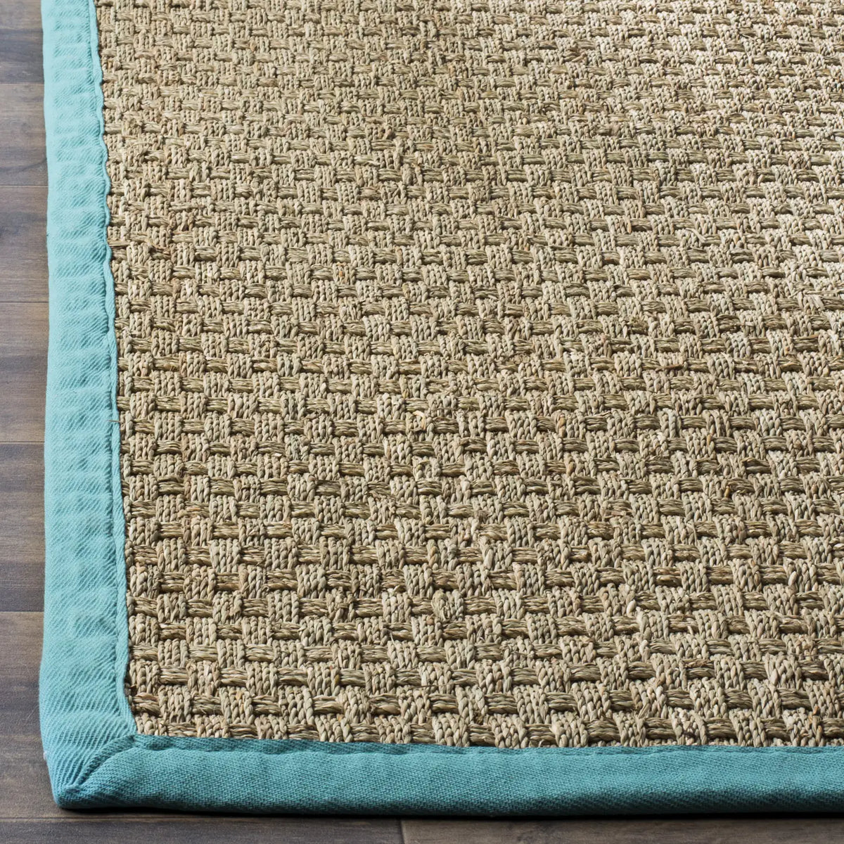 Safavieh Natural Fiber 4'-0" x 6'-0" Rug in Natural / Teal