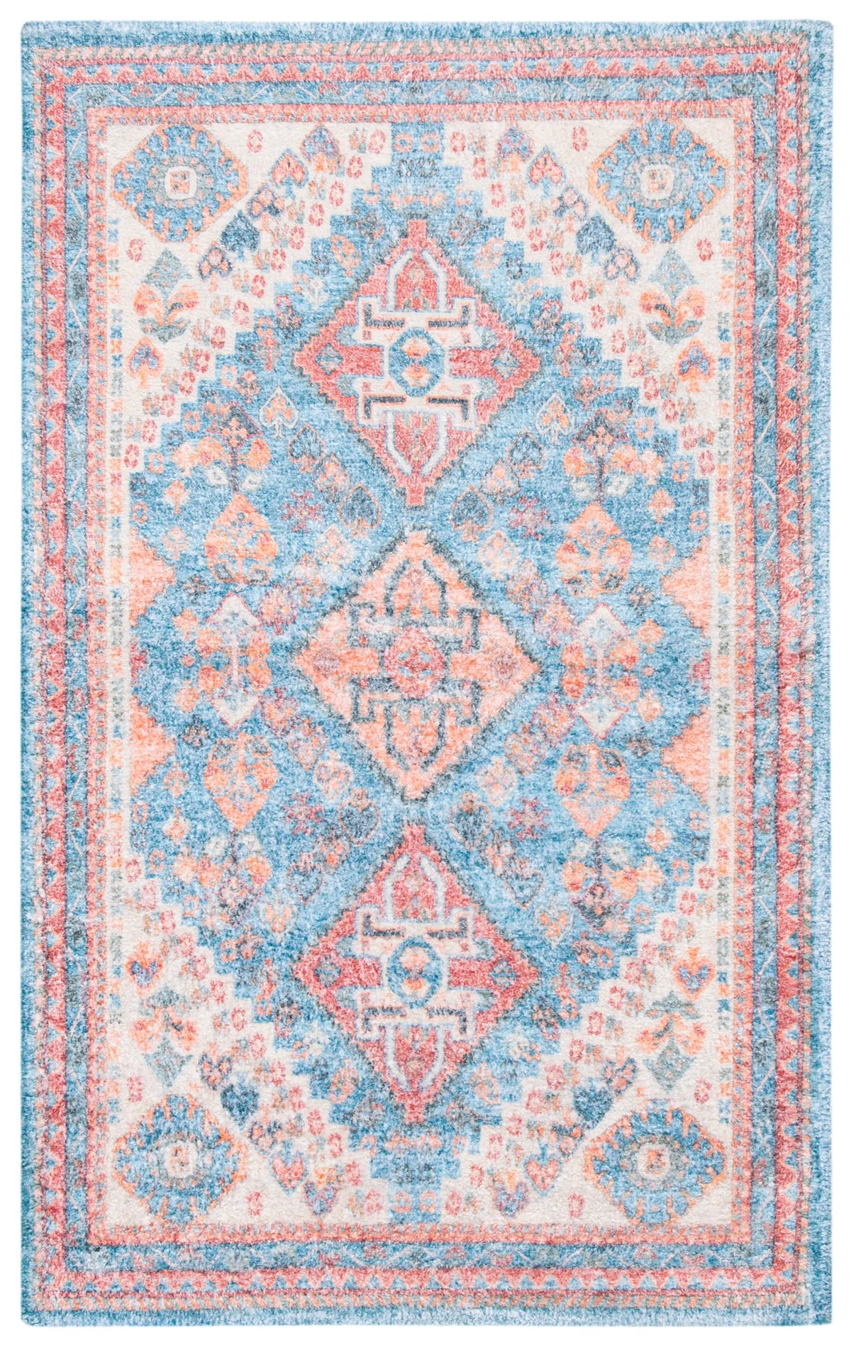 Safavieh Saffron 3'-0" x 5'-0" Rug in Blue / Rust