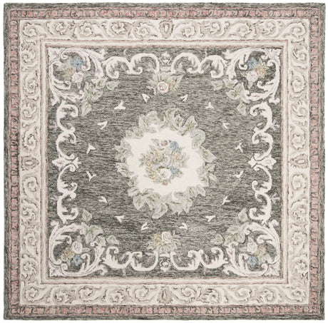 Safavieh Aubusson 6'-0" x 6'-0" Rug in Ivory / Charcoal