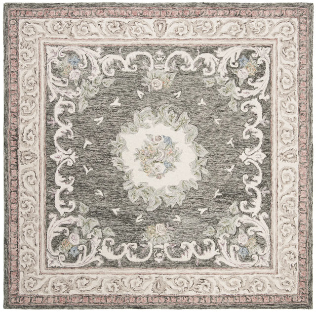 Safavieh Aubusson 6'-0" x 6'-0" Rug in Ivory / Charcoal