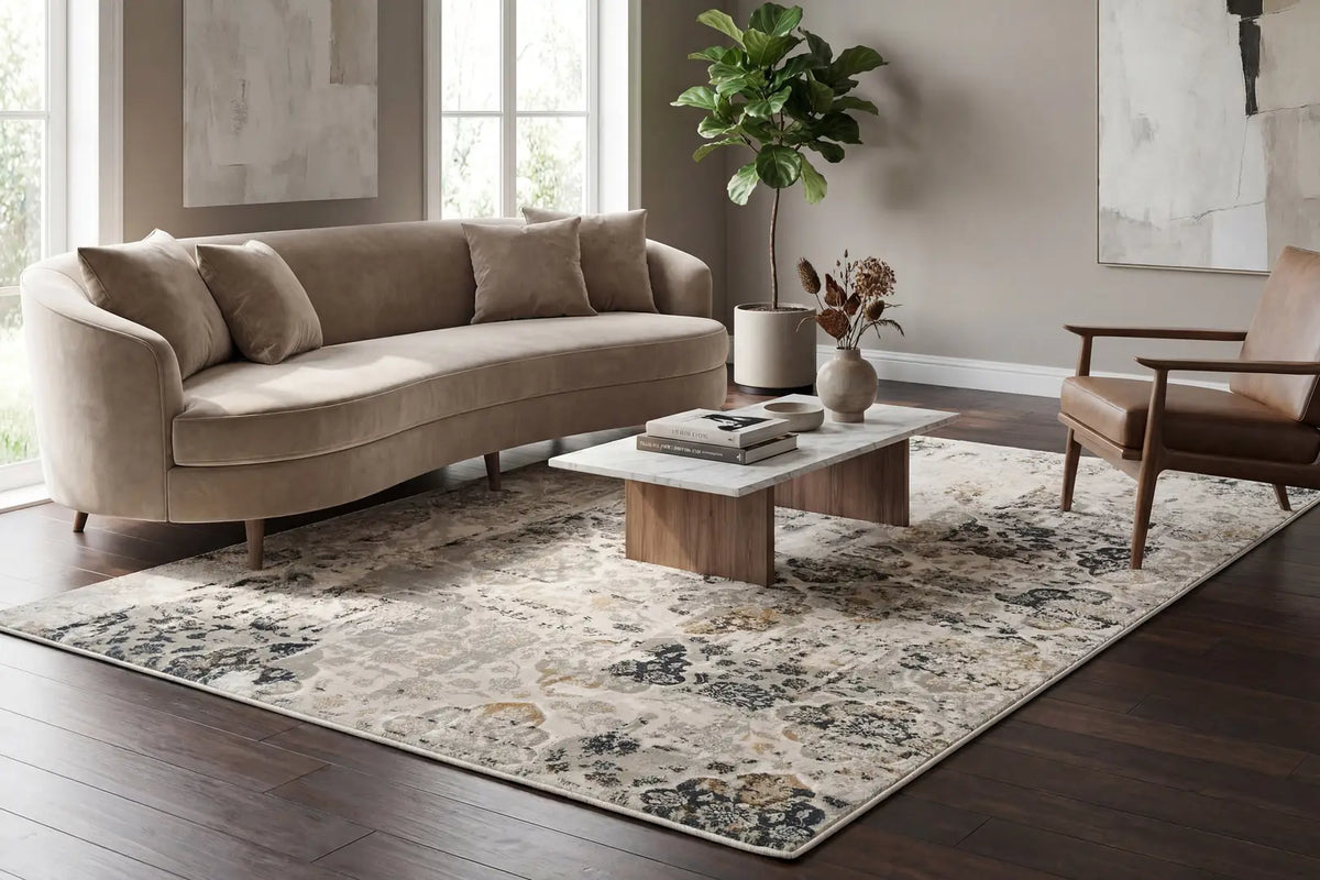Dynamic Rugs Quartz 27077 Ivory/Grey Rugs - Room