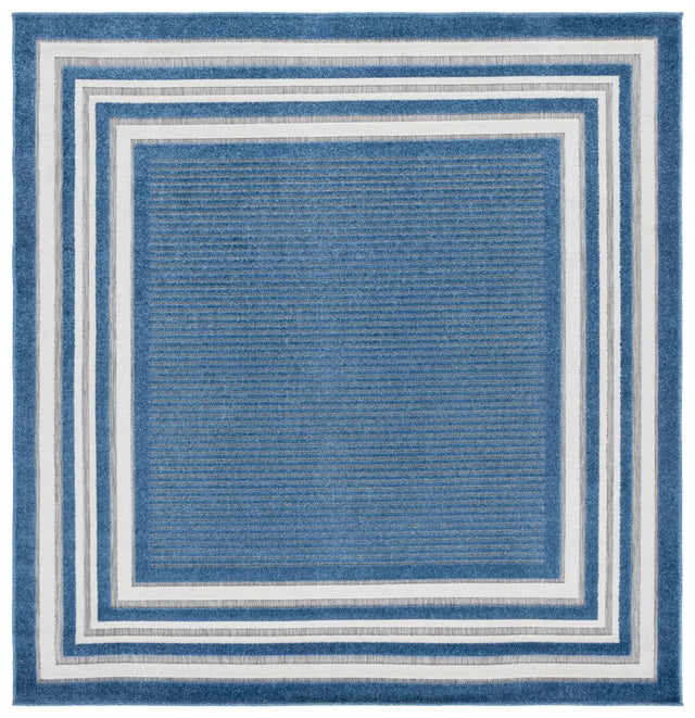 Safavieh Cabana 6'-7" x 6'-7" Rug in Light Blue / Ivory