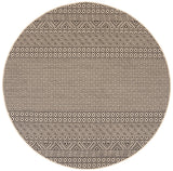 Safavieh Courtyard 5'-3" x 5'-3" Rug in Beige / Black