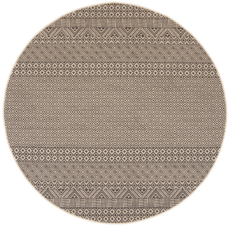 Safavieh Courtyard 5'-3" x 5'-3" Rug in Beige / Black