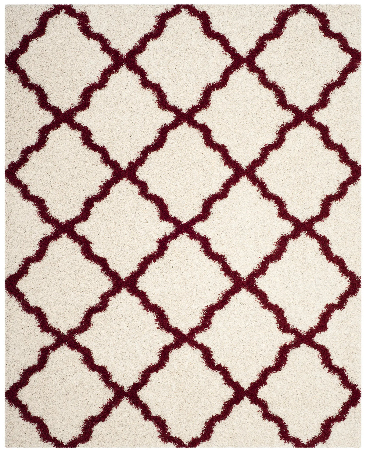 Safavieh Sgd-Dallas Shag 10'-0" x 14'-0" Rug in Ivory / Red