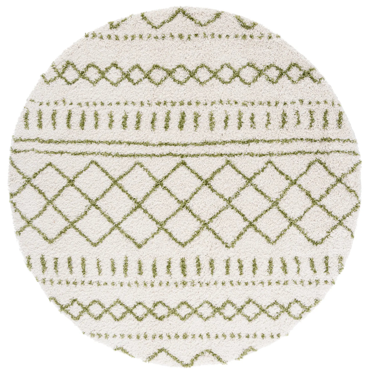 Safavieh Arizona Shag 5'-1" x 5'-1" Rug in Ivory / Green