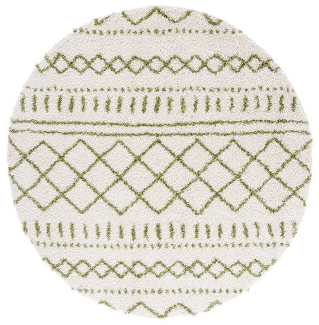 Safavieh Arizona Shag 5'-1" x 5'-1" Rug in Ivory / Green