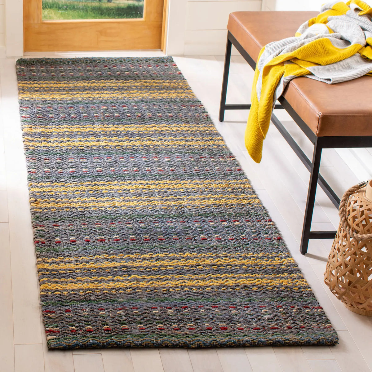 Safavieh Natural Fiber 2'-6" x 8'-0" Rug in Blue / Gold