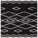 Safavieh Studio Leather 6'-0" x 6'-0" Rug in Black / Beige