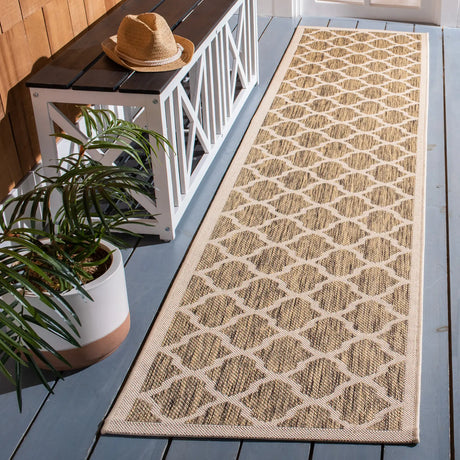 Safavieh Courtyard 2'-3" x 10'-0" Rug in Brown / Bone