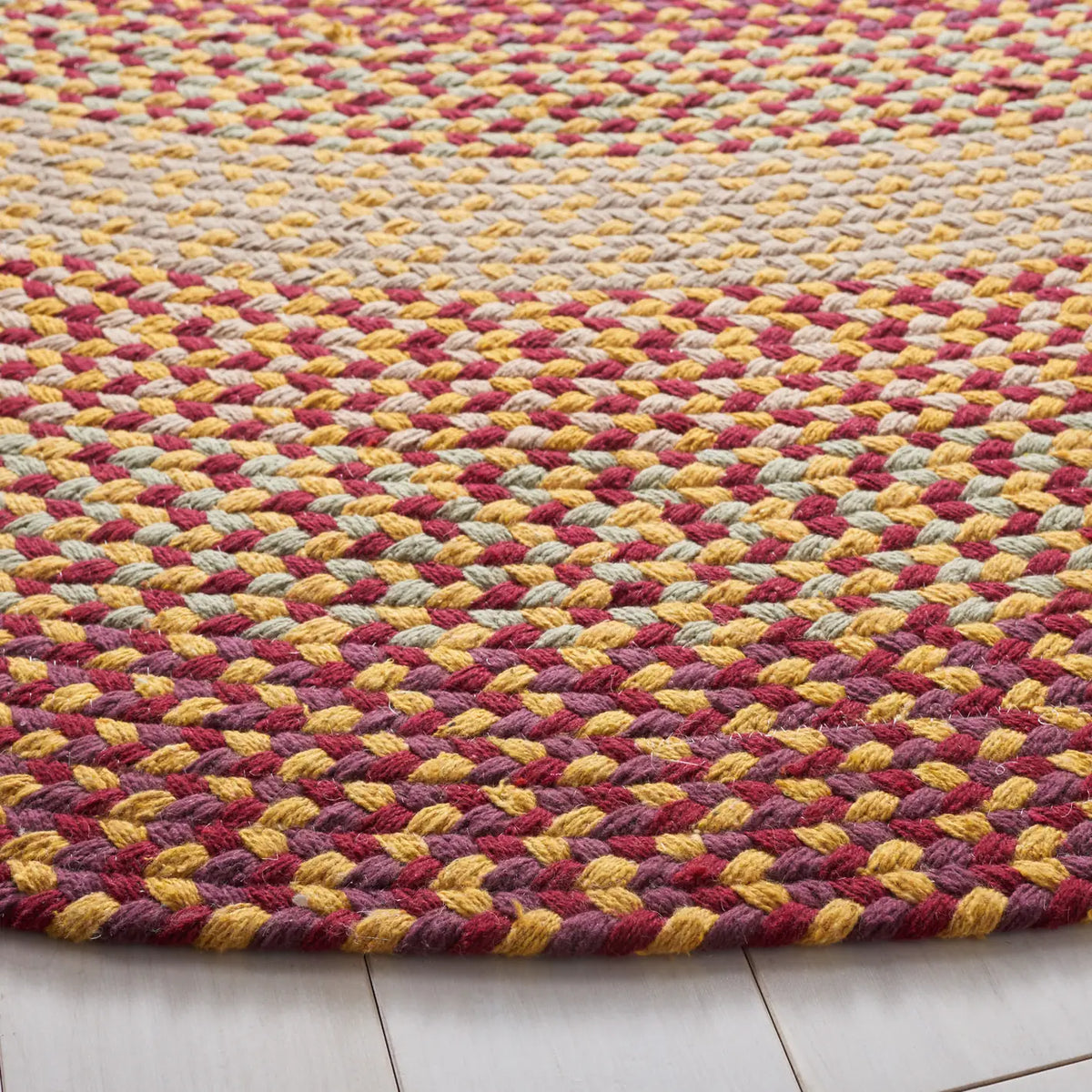 Safavieh Braided 5'-0" x 5'-0" Rug in Yellow / Red