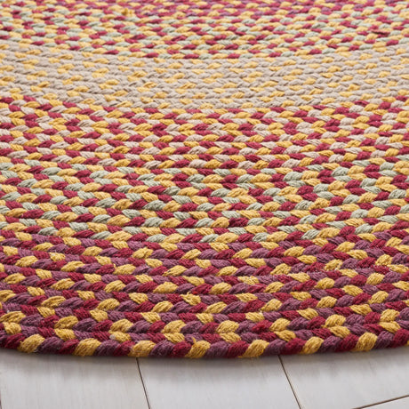 Safavieh Braided 5'-0" x 5'-0" Rug in Yellow / Red