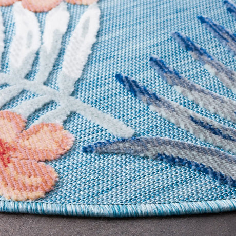 Safavieh Cabana 6'-5" x 6'-5" Rug in Aqua / Ivory