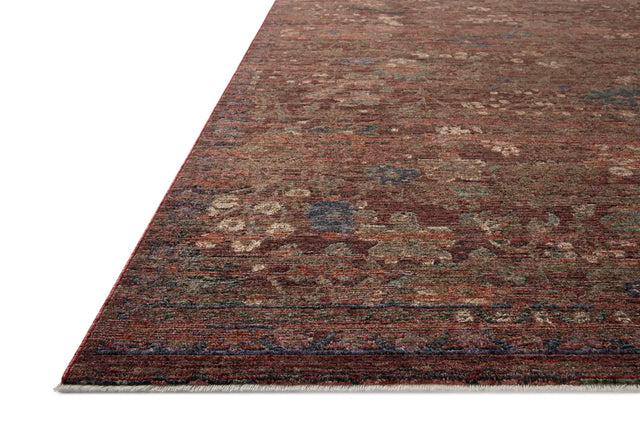 Loloi Winchester WNC-08 Traditional Power Loomed Ruby, Mushroom Rug - rug corner