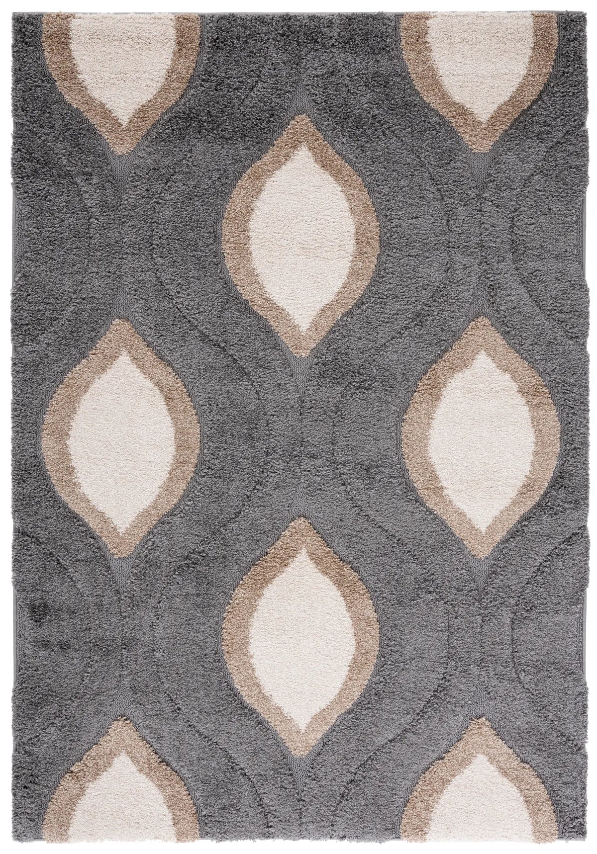 Safavieh Florida Shag 5'-3" x 7'-6" Rug in Grey / Ivory
