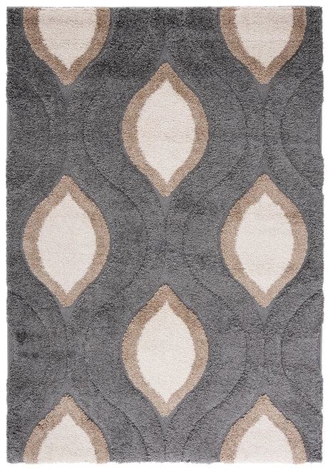 Safavieh Florida Shag 5'-3" x 7'-6" Rug in Grey / Ivory