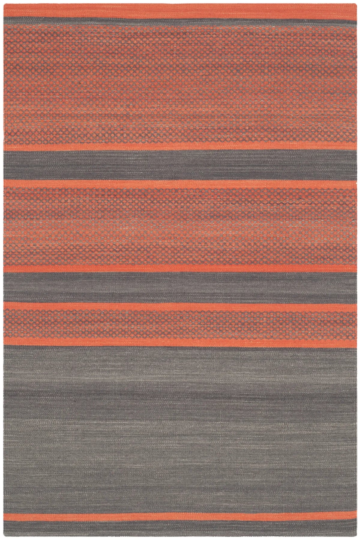 Safavieh Kilim 4'-0" x 6'-0" Rug in Dark Grey / Orange