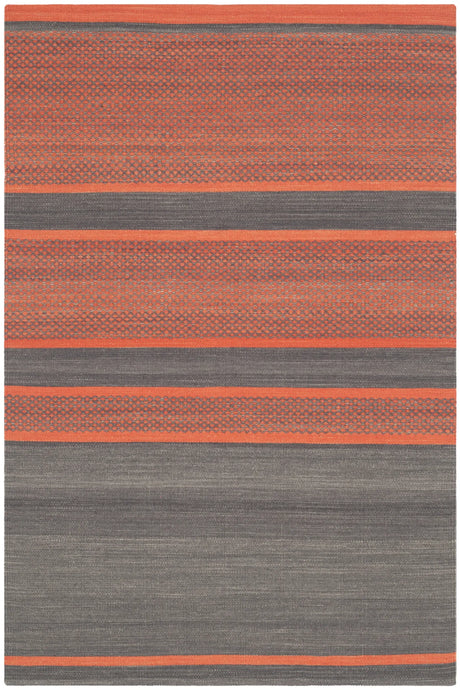 Safavieh Kilim 4'-0" x 6'-0" Rug in Dark Grey / Orange
