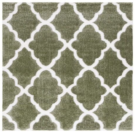 Safavieh Tahoe Shag 6'-7" x 6'-7" Rug in Sage / White