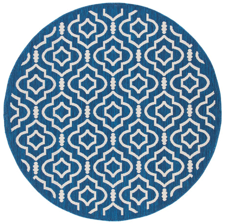Safavieh Courtyard 5'-3" x 5'-3" Rug in Navy / Beige