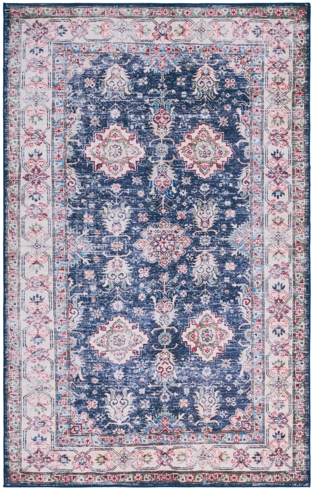 Safavieh Tucson 4'-0" x 6'-0" Rug in Navy / Beige