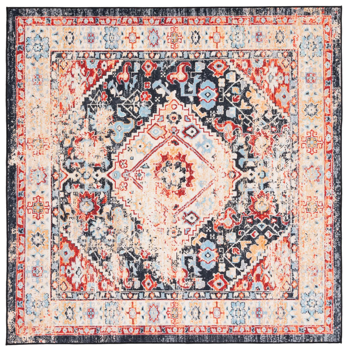 Safavieh Riviera 6'-7" x 6'-7" Rug in Charcoal / Gold