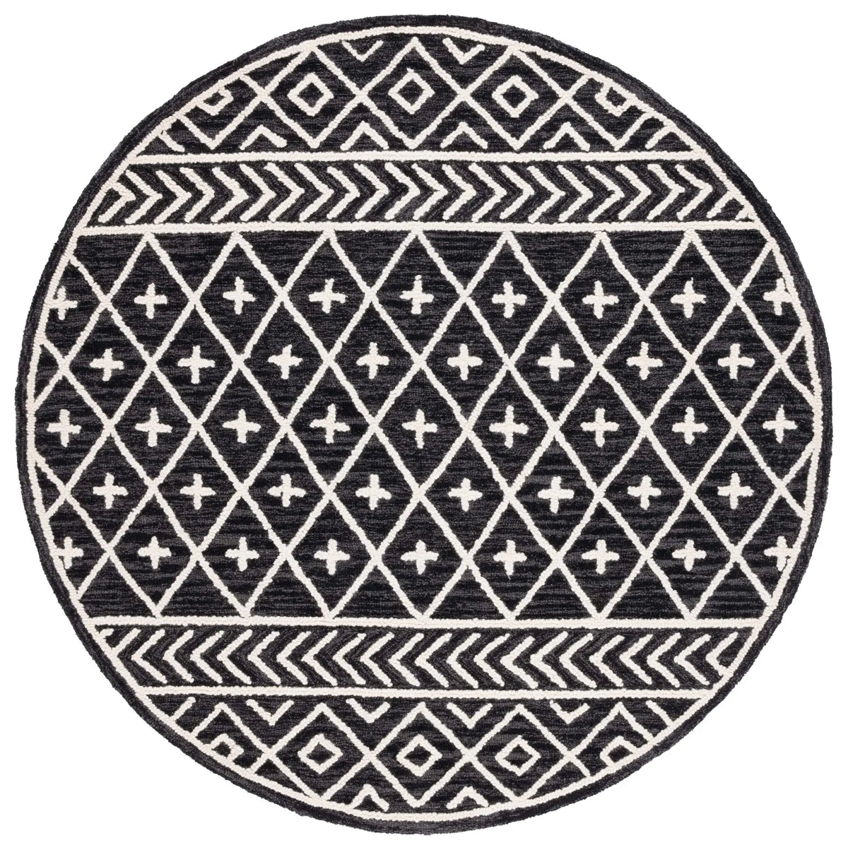 Safavieh Metro 6'-0" x 6'-0" Rug in Black / Ivory