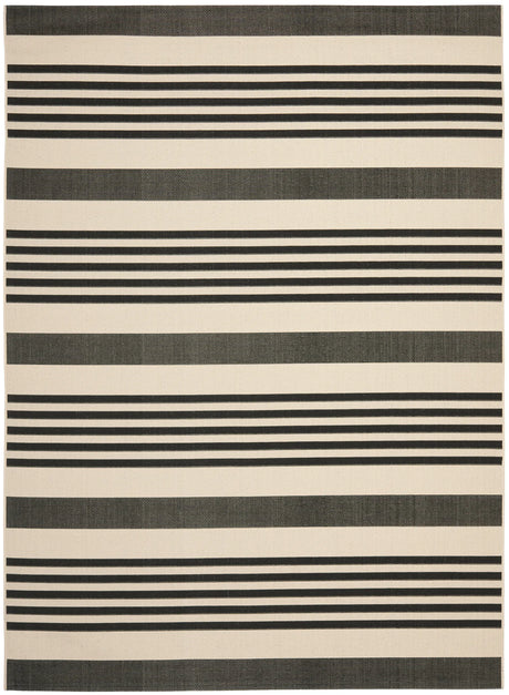 Safavieh Courtyard 10'-0" x 14'-0" Rug in Black / Bone