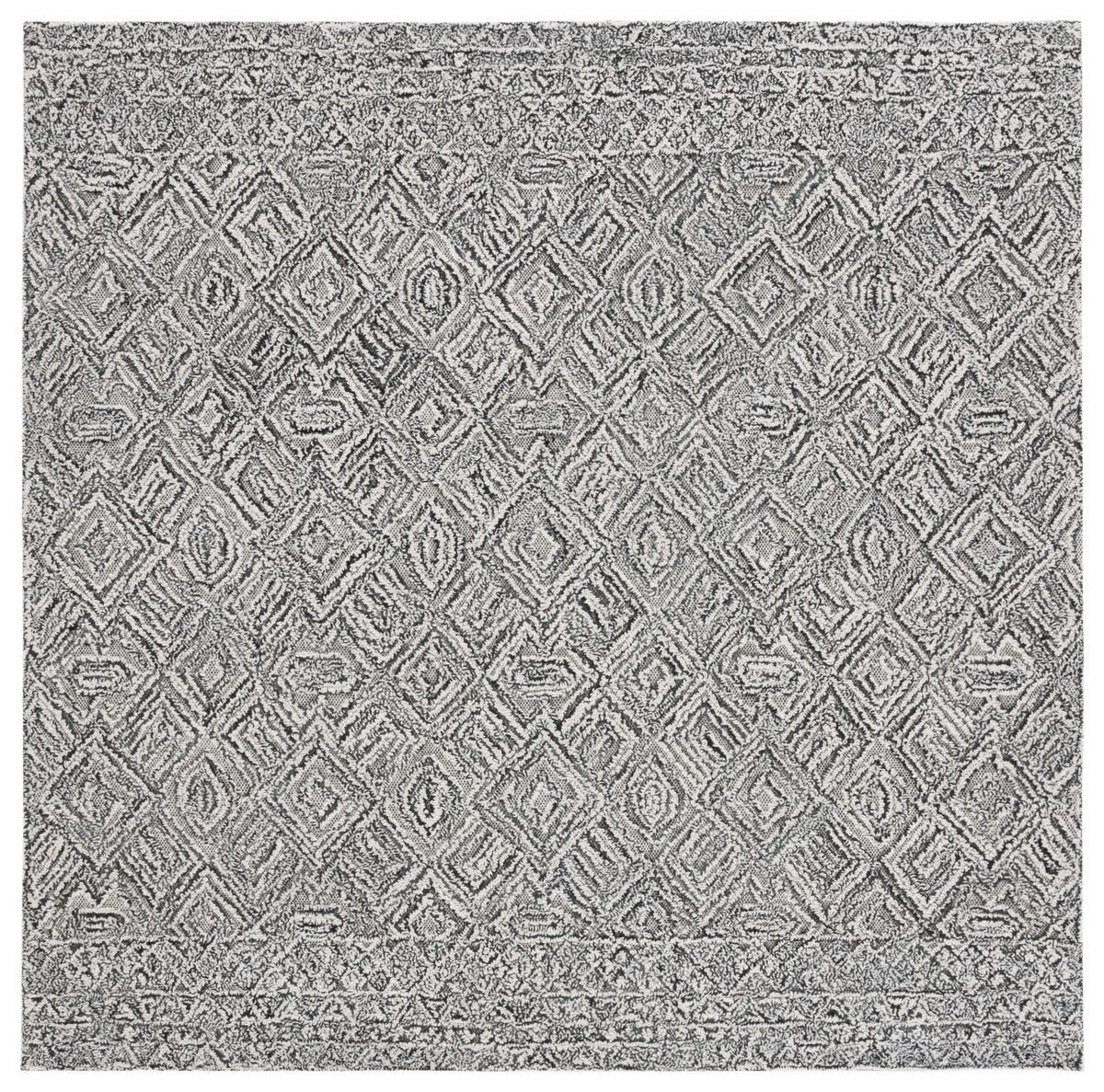 Safavieh Textual 6'-0" x 6'-0" Rug in Black / Ivory