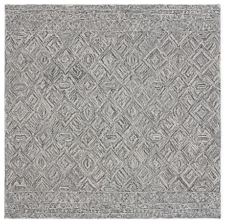Safavieh Textual 6'-0" x 6'-0" Rug in Black / Ivory