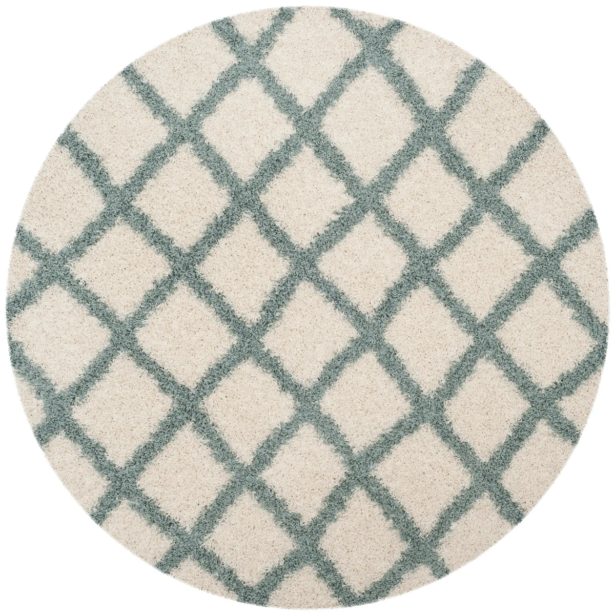 Safavieh Sgd-Dallas Shag 6'-0" x 6'-0" Rug in Ivory / Seafoam