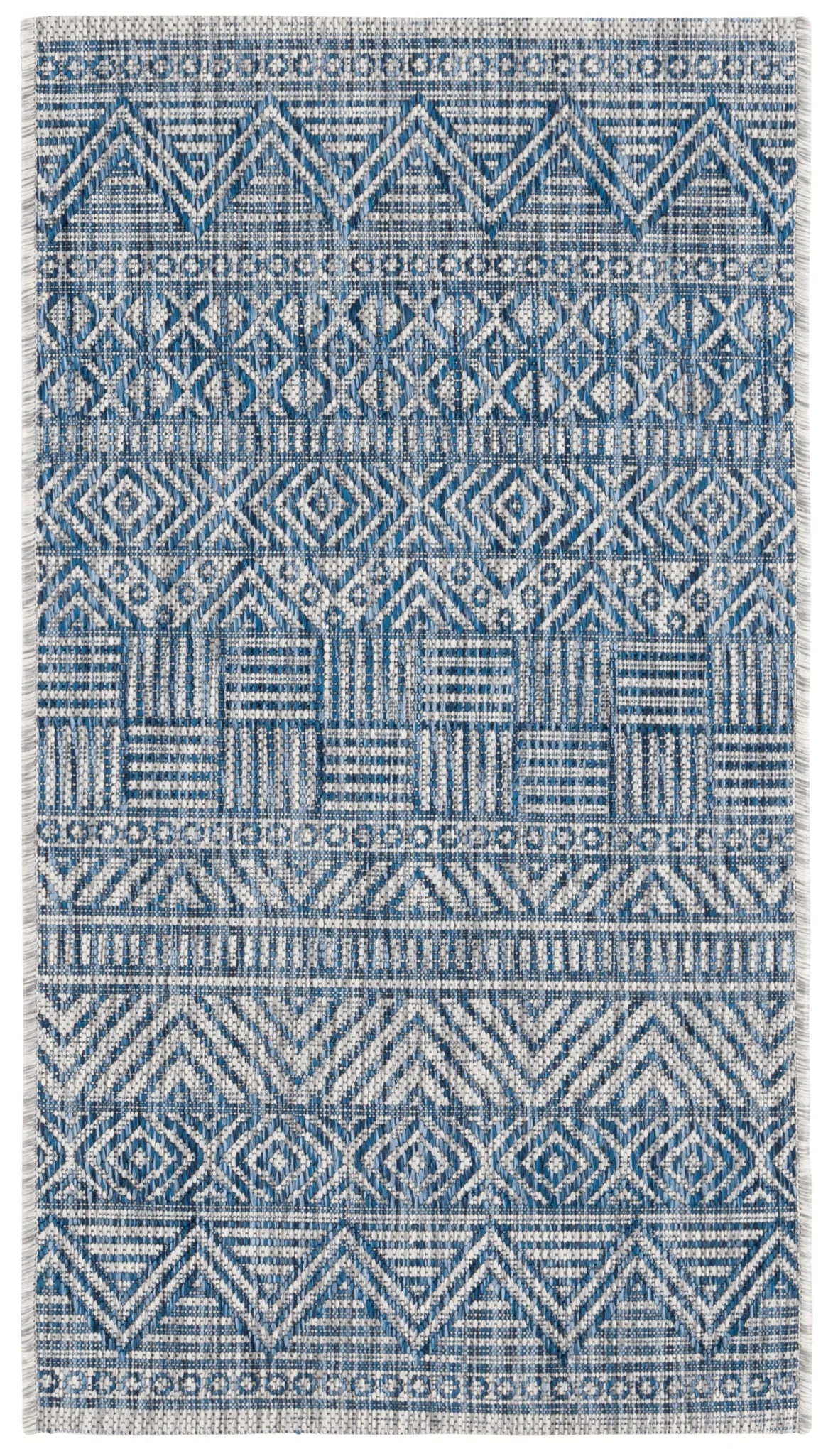 Safavieh Courtyard 2'-0" x 3'-7" Rug in Grey / Navy