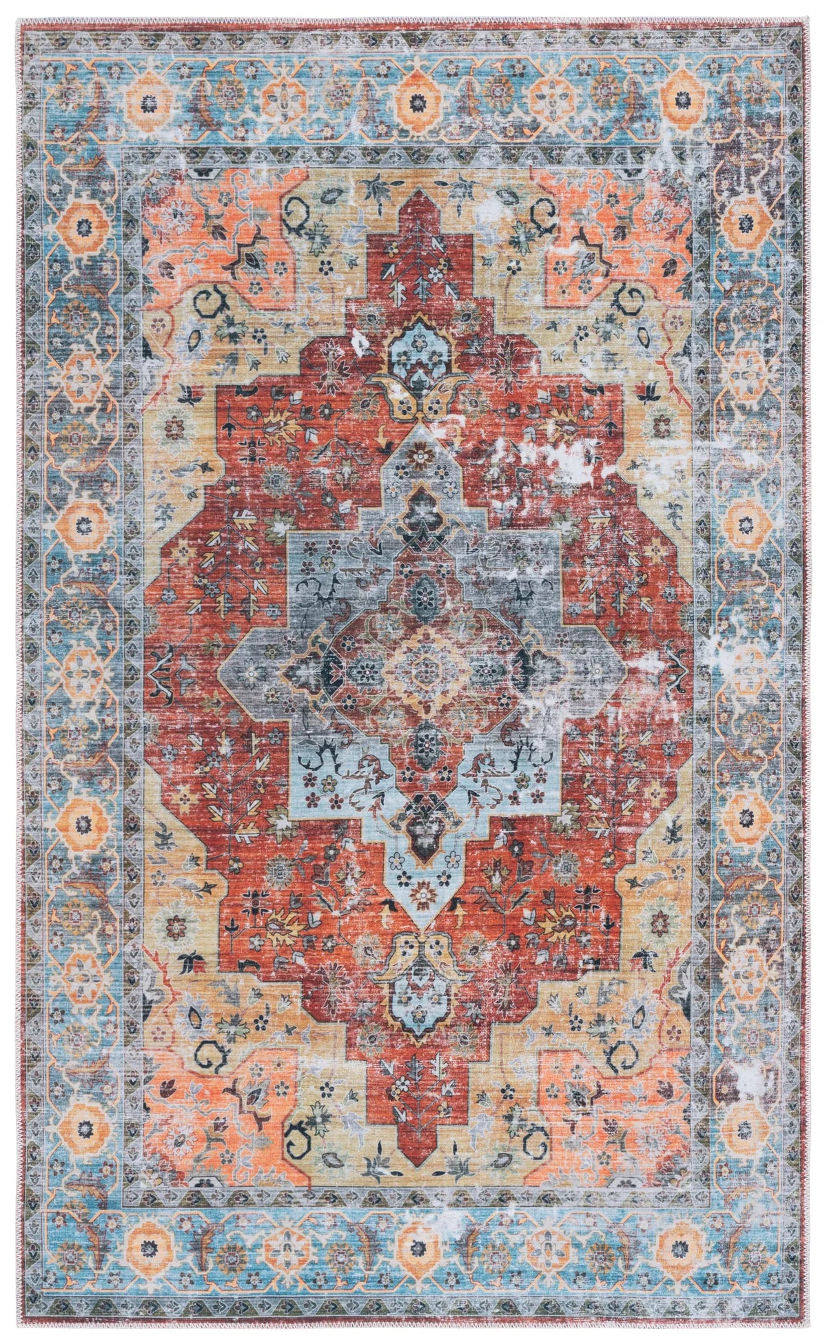 Safavieh Arizona 3'-0" x 5'-0" Rug in Rust / Aqua