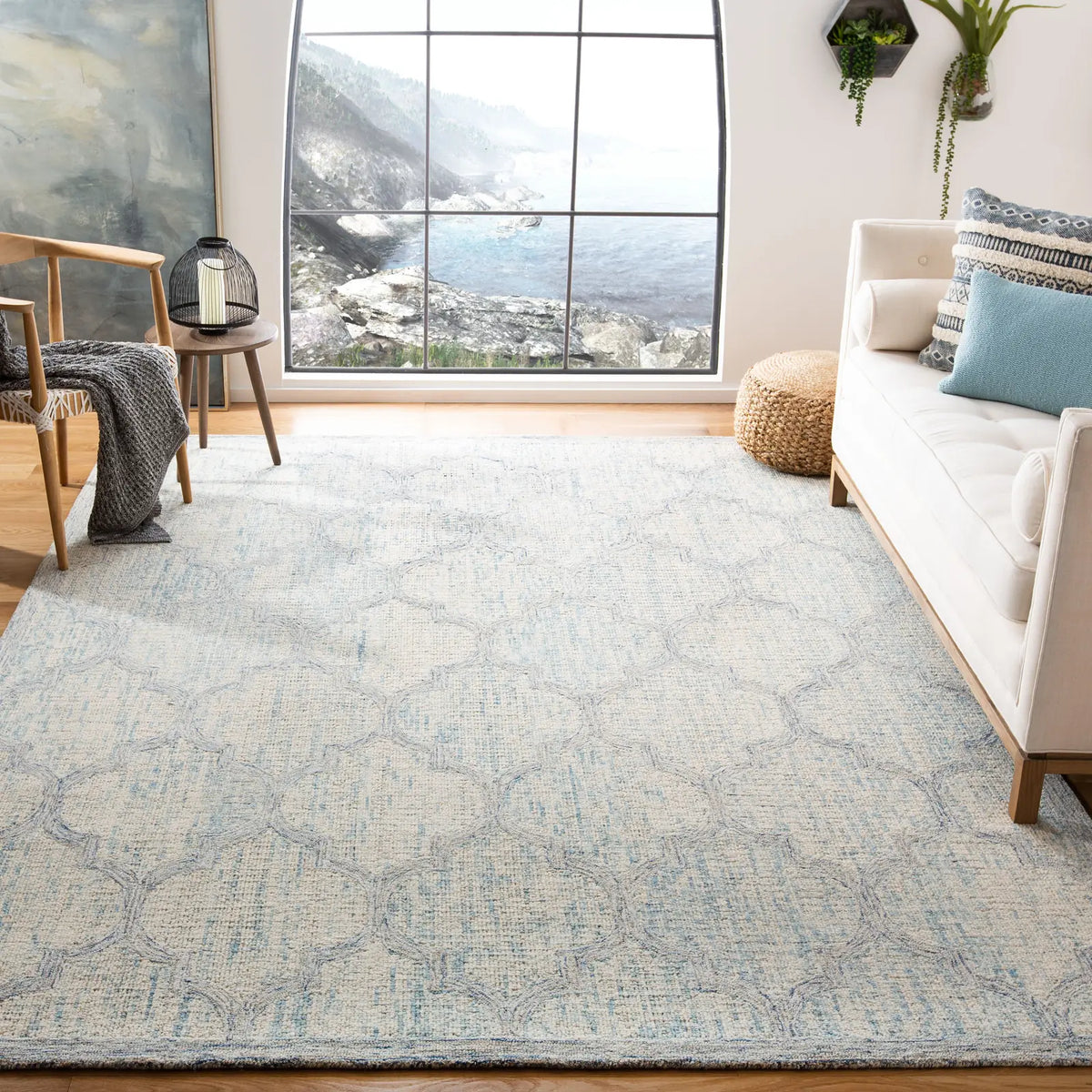 Safavieh Abstract 10'-0" x 14'-0" Rug in Ivory / Light Blue