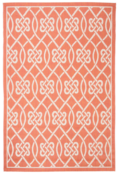 Safavieh Courtyard 5'-3" x 7'-7" Rug in Terracotta / Light Beige