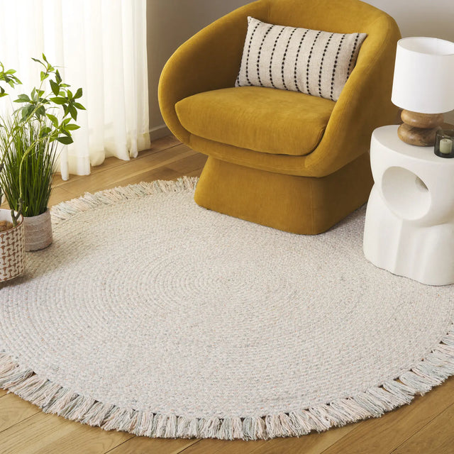 Safavieh Braided 5'-0" x 5'-0" Rug in Sage / Peach