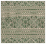 Safavieh Courtyard 6'-7" x 6'-7" Rug in Dark Green / Beige