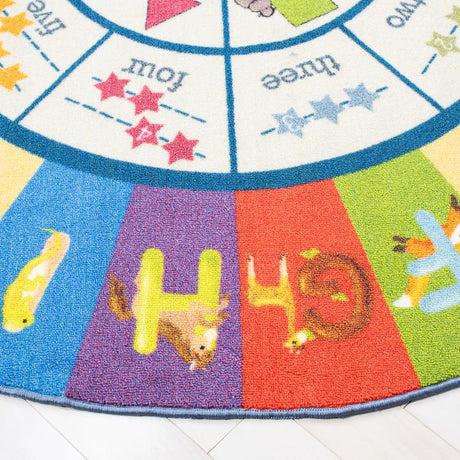 Safavieh Kids Playhouse 200 5'-0" x 5'-0" Rug in Beige / Blue