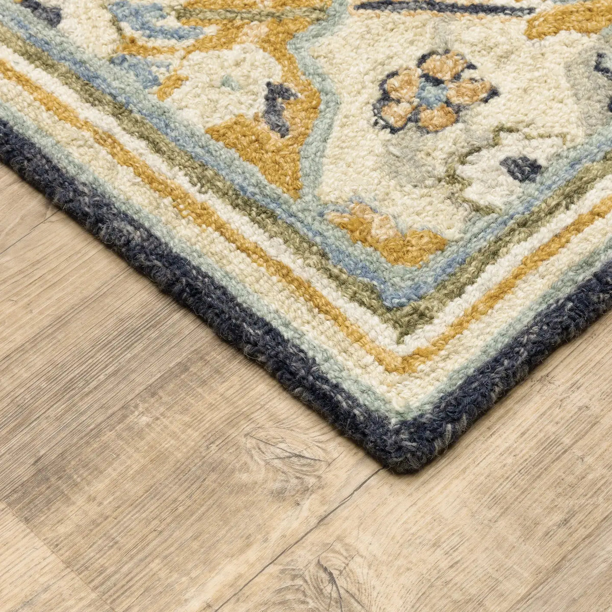 Oriental Weavers Sphinx Alfresco 28406 Blue / Gold Rugs - corner detail