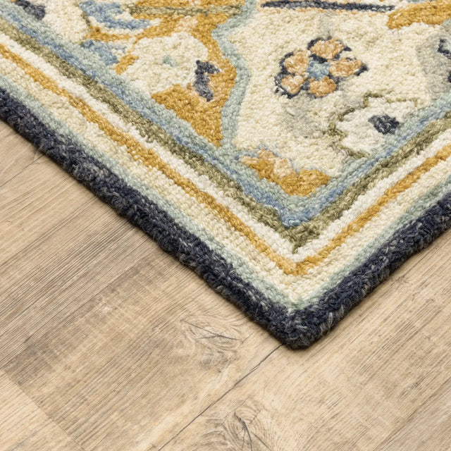 Oriental Weavers Sphinx Alfresco 28406 Blue / Gold Rugs - corner detail