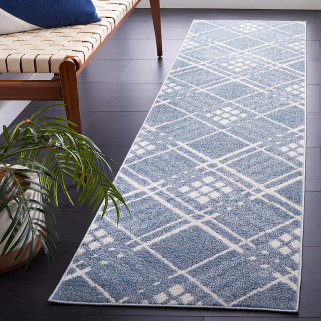 Safavieh Blair Washable 2'-2" x 8'-0" Rug in Blue / Ivory