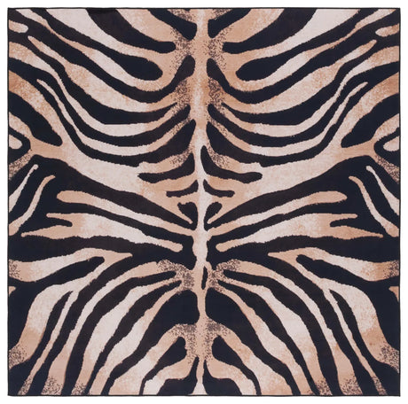 Safavieh Faux Hide 6'-0" x 6'-0" Rug in Light Orange / Black