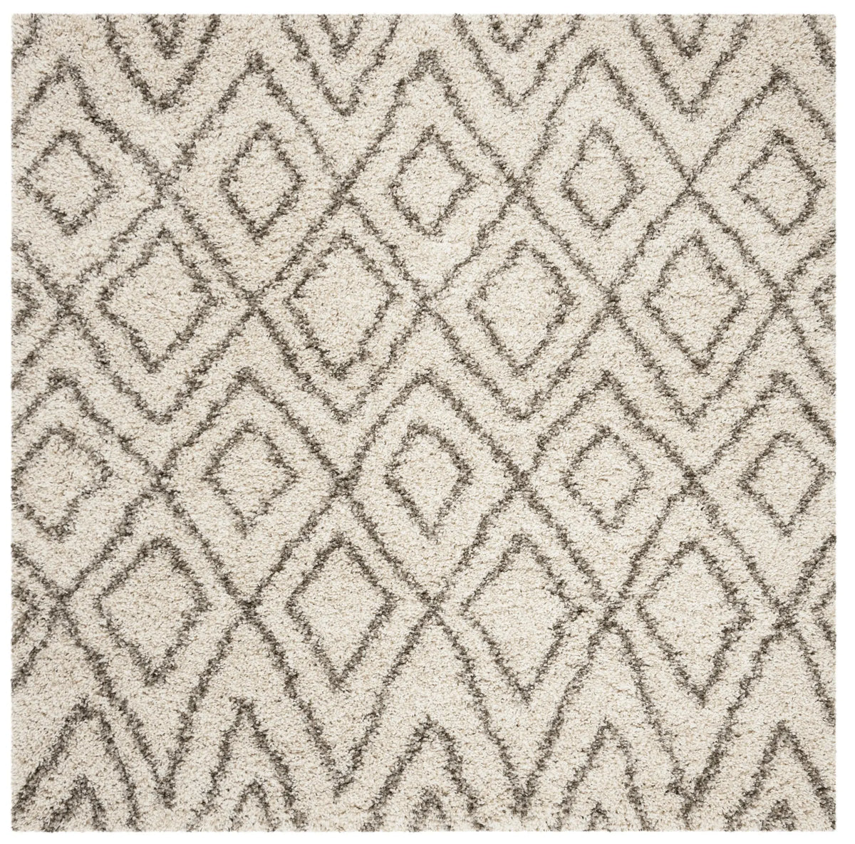 Safavieh Hudson Shag 5'-0" x 5'-0" Rug in Ivory / Grey