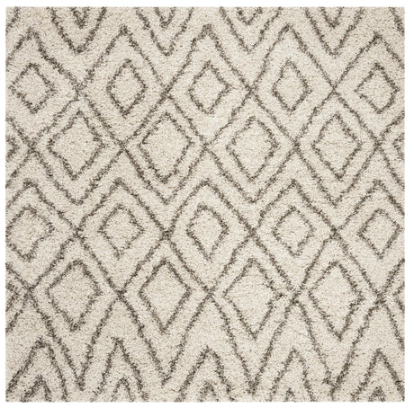 Safavieh Hudson Shag 5'-0" x 5'-0" Rug in Ivory / Grey