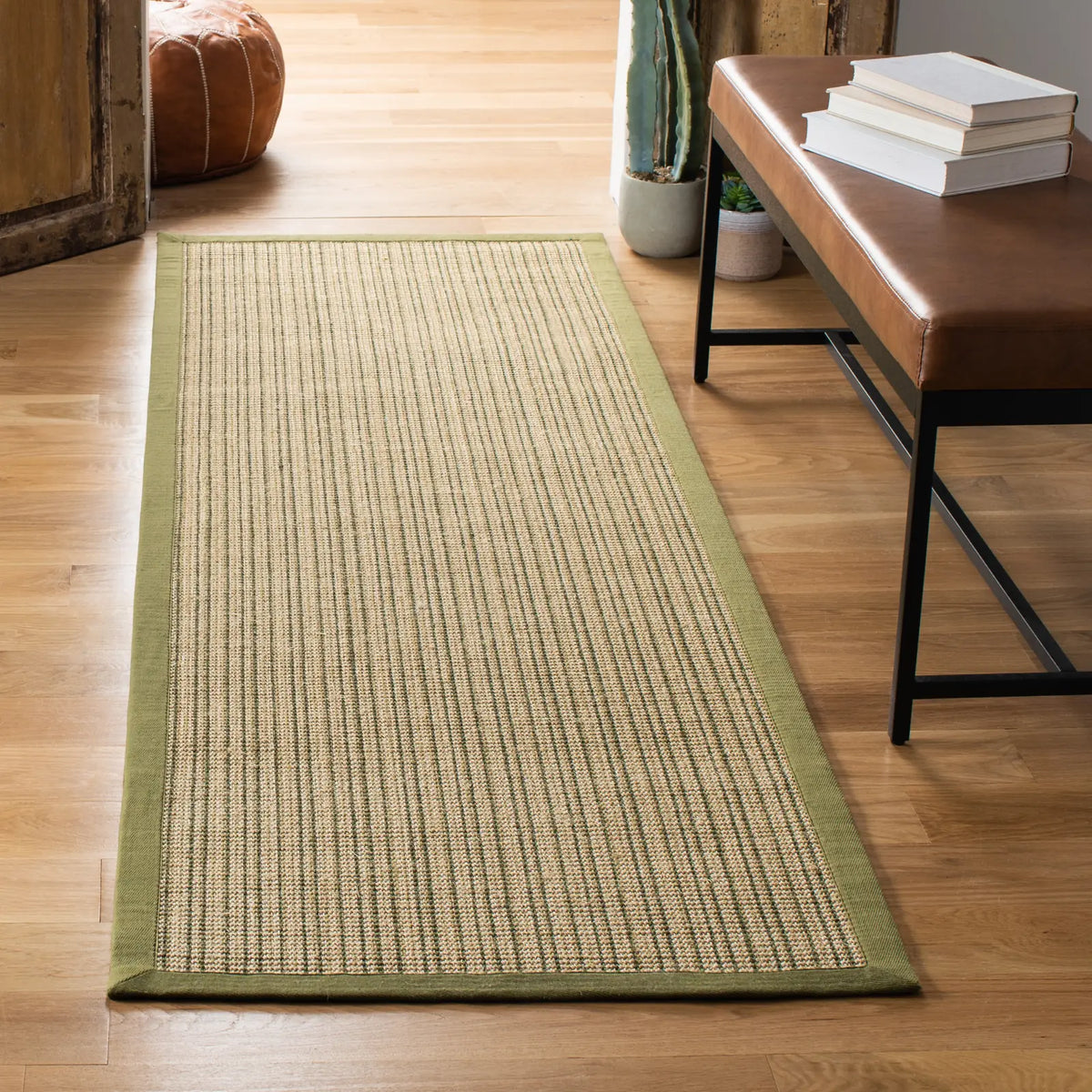 Safavieh Natural Fiber 2'-6" x 8'-0" Rug in Green / Green