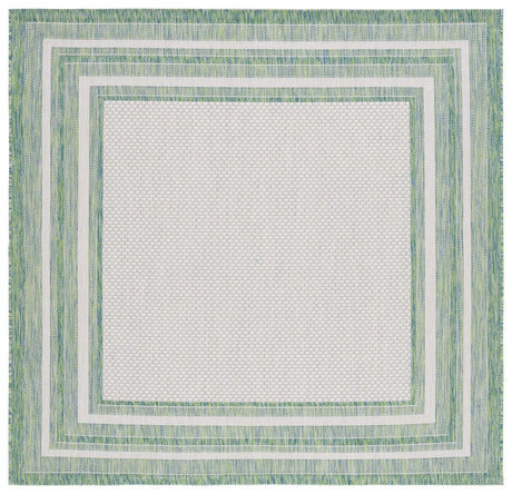 Safavieh Courtyard 6'-7" x 6'-7" Rug in Ivory / Green