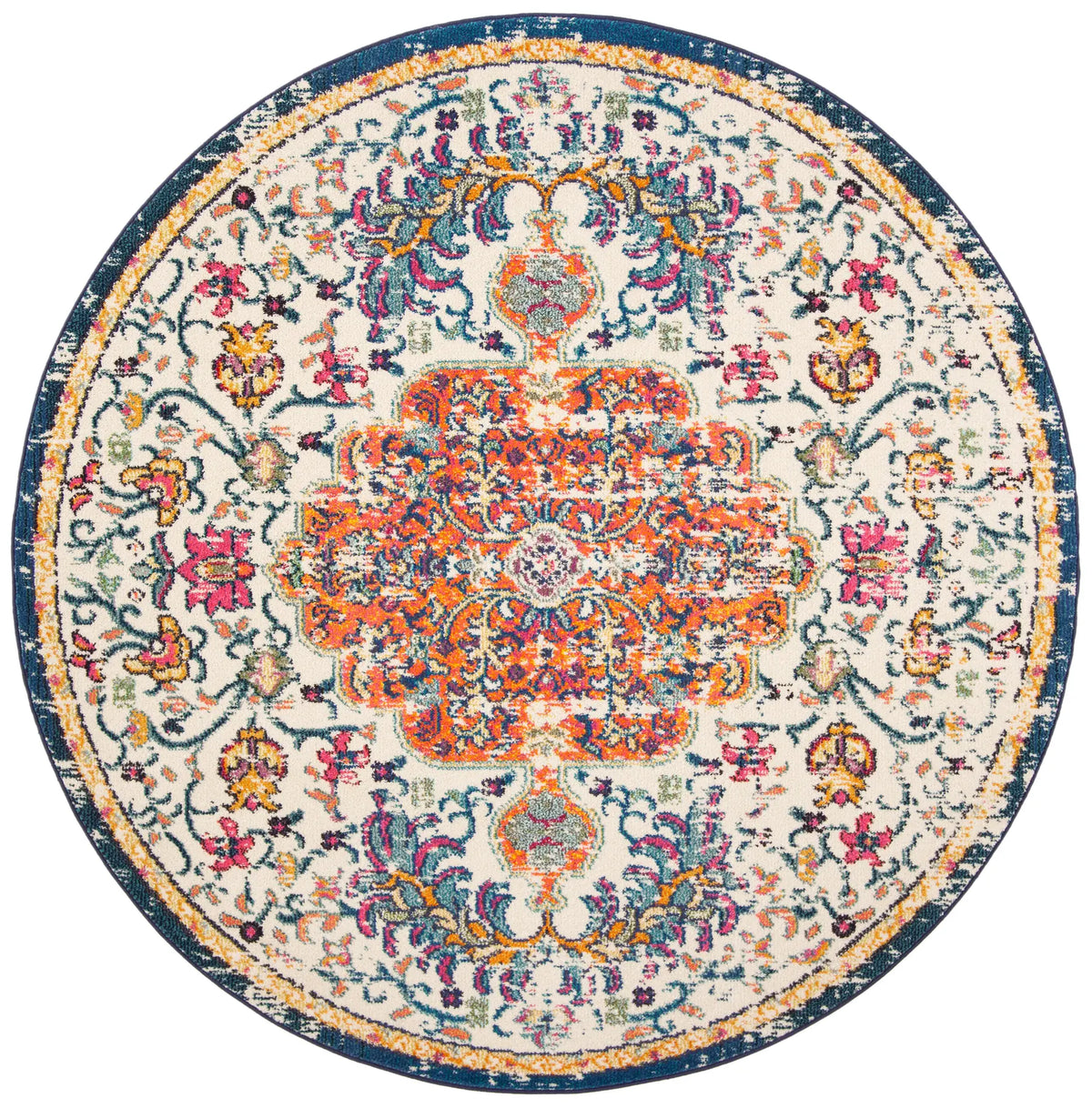 Safavieh Madison 5'-0" x 5'-0" Rug in Ivory / Orange