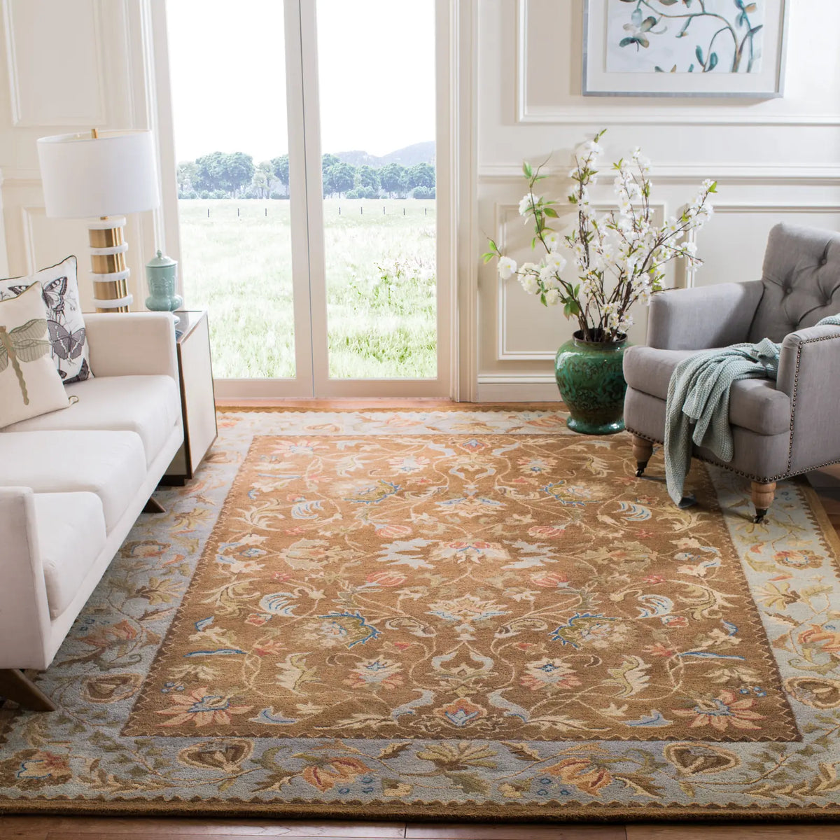 Safavieh Bergama 9'-6" x 13'-6" Rug in Brown / Blue